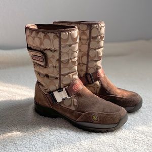 COACH Signature Boots Brown and Tan Size 8.5